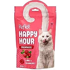 Reflex Happy Hour Calmness Kuzulu ve Kızılcıklı Kedi Ödül Maması 60 Gr
