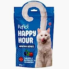 Reflex Happy Hour Healthy Bones Somonlu ve Yaban Mersinli Kedi Ödül Maması 60 Gr