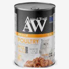 Animal World Jöle İçerisinde Kümes Hayvanı Etli Yetişkin Kedi Konservesi 415 Gr