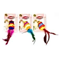 Catlife Kediler İçin Renkli Tüy Kuyruklu Fare Oyuncak 