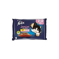 Felix Jöle İçinde Sığır Etli ve Tavuklu Yavru Kedi Pounch 4*85 Gr 