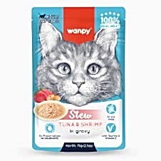 Wanpy Pouch Ton Balık & Karidesli Yaş Kedi Maması 70Gr