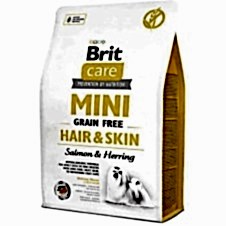 Brit Care Mini Hair&Skin Somonlu ve Ringa Balıklı Tahılsız Köpek Maması 7 Kg