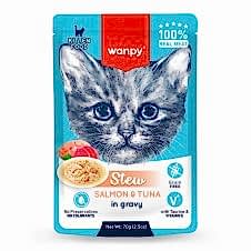 Wanpy Pouch Somon & Ton Balıklı Yaş Kedi Maması 70Gr