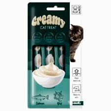 M-Pets Creamy Somonlu ve Biftekli Krema Kedi Ödül Maması 4*15 Gr