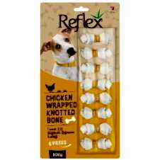 Reflex Tavuk Eti Sargılı Çift Düğümlü Köpek Çiğneme Kemiği 100gr (8'li)
