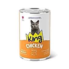 King Sos İçinde Et Parçacıklı Tavuklu Yetişkin Kedi Konserve 400Gr