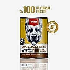 Wanpy Tahılsız %100 Gerçek Et Biftekli Köpek Konserve 375Gr