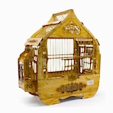 Birdlife Damla Lüx Oymalı Ahşap Kuş Kafesi 36X18,5X45Cm