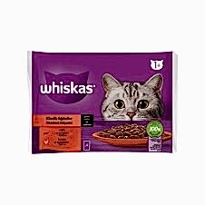 Whiskas Pouch Sos İçinde Sığırlı ve Tavuklu Yetişkin Kedi Konservesi 85gr 4'lü