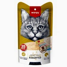 Wanpy 8 Lezzet Karışık Krema Kedi Ödülü 14Gr*25 Adet