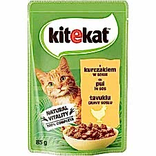 Kitekat Tavuklu Gravy Soslu Yetişkin Kedi Pounch 85 Gr